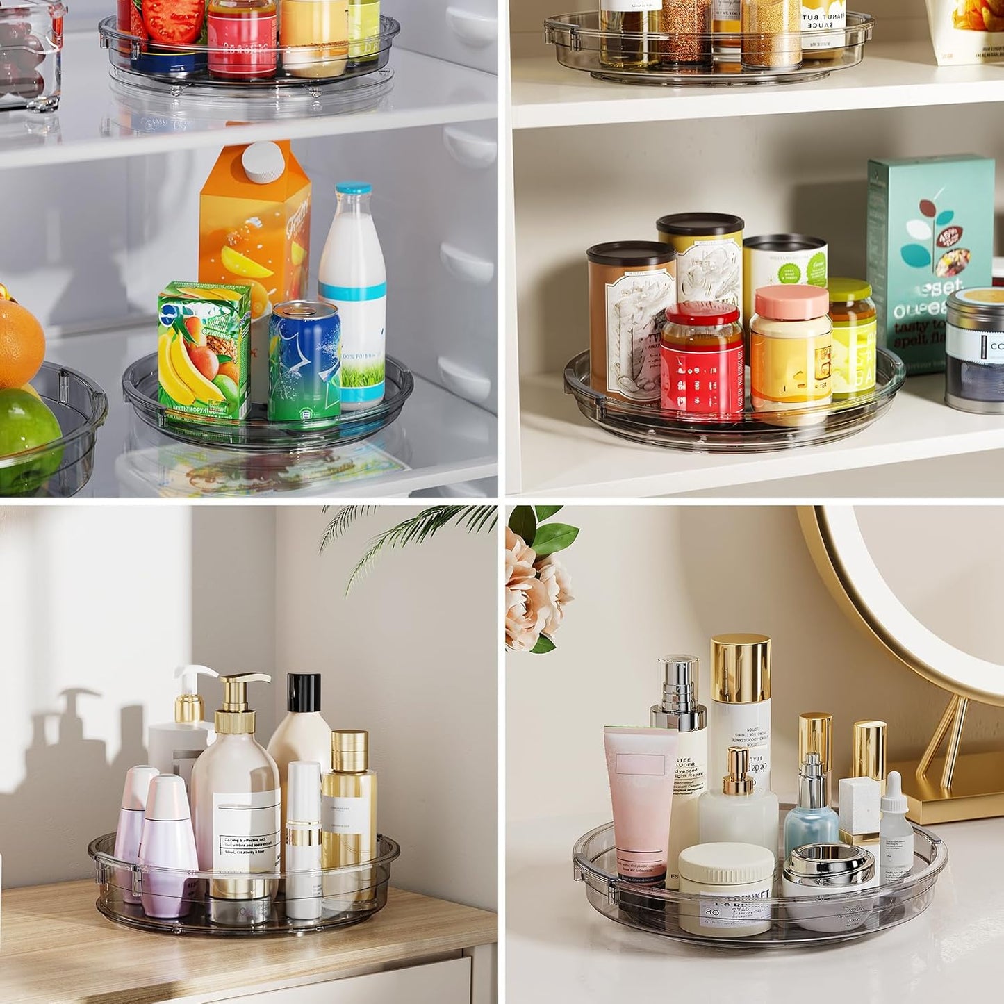 3 Pack Lazy Susan Organizer Turntable for Cabinet