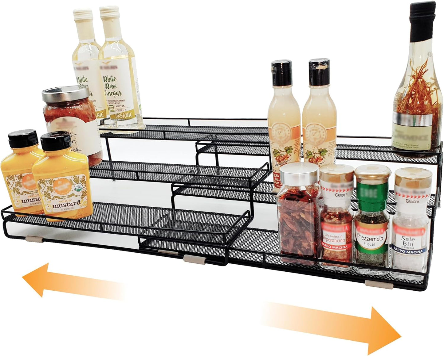 3 Tier Wide Expandable Cabinet Spice Rack Organizer (14.5" to 29.1")