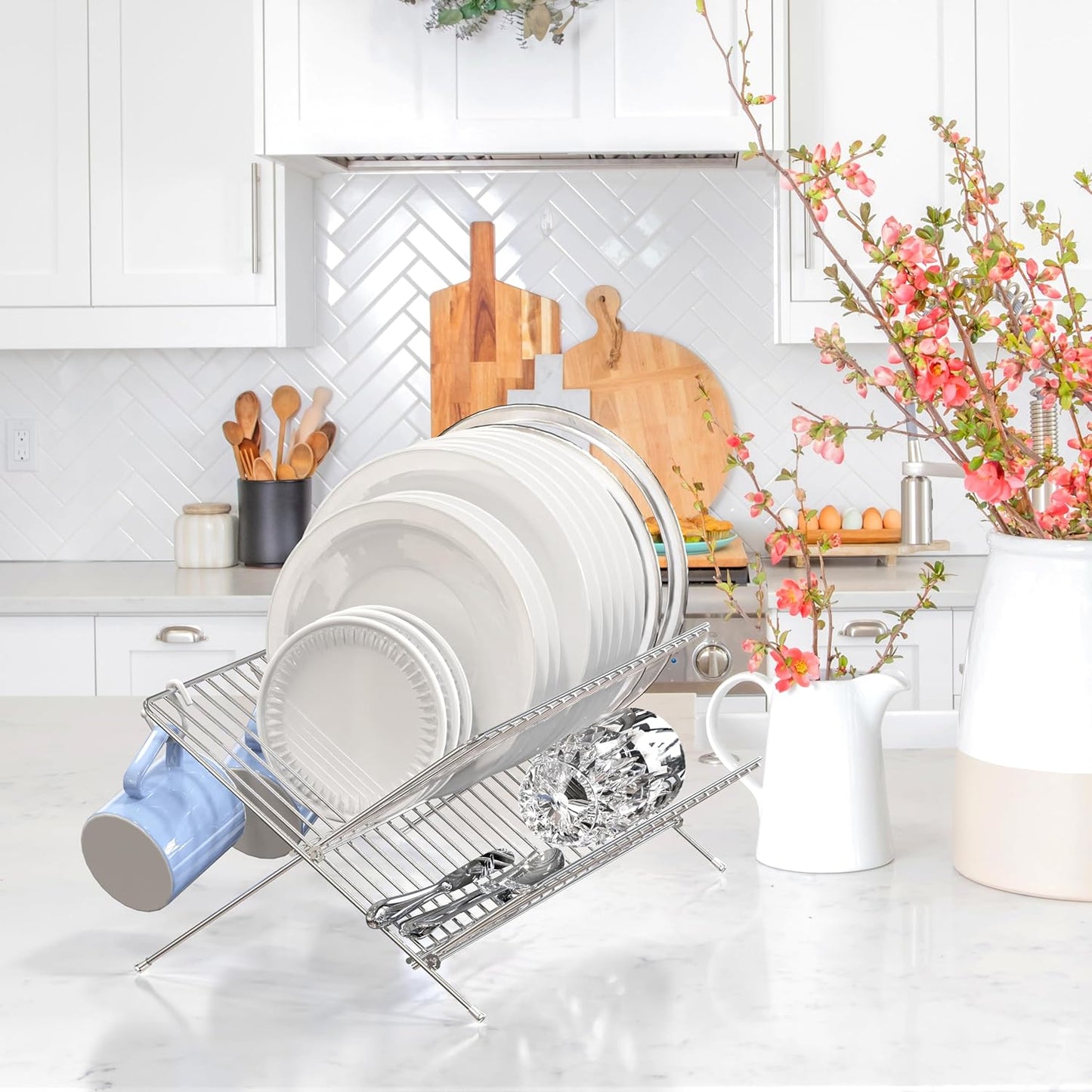 Collapsible Dish Drying Rack, Chrome