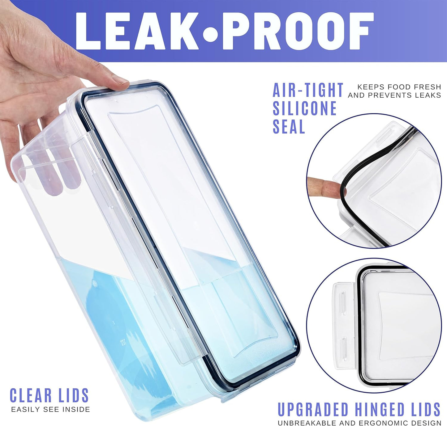 Food Storage Containers - Pack of 8 - Air Tight