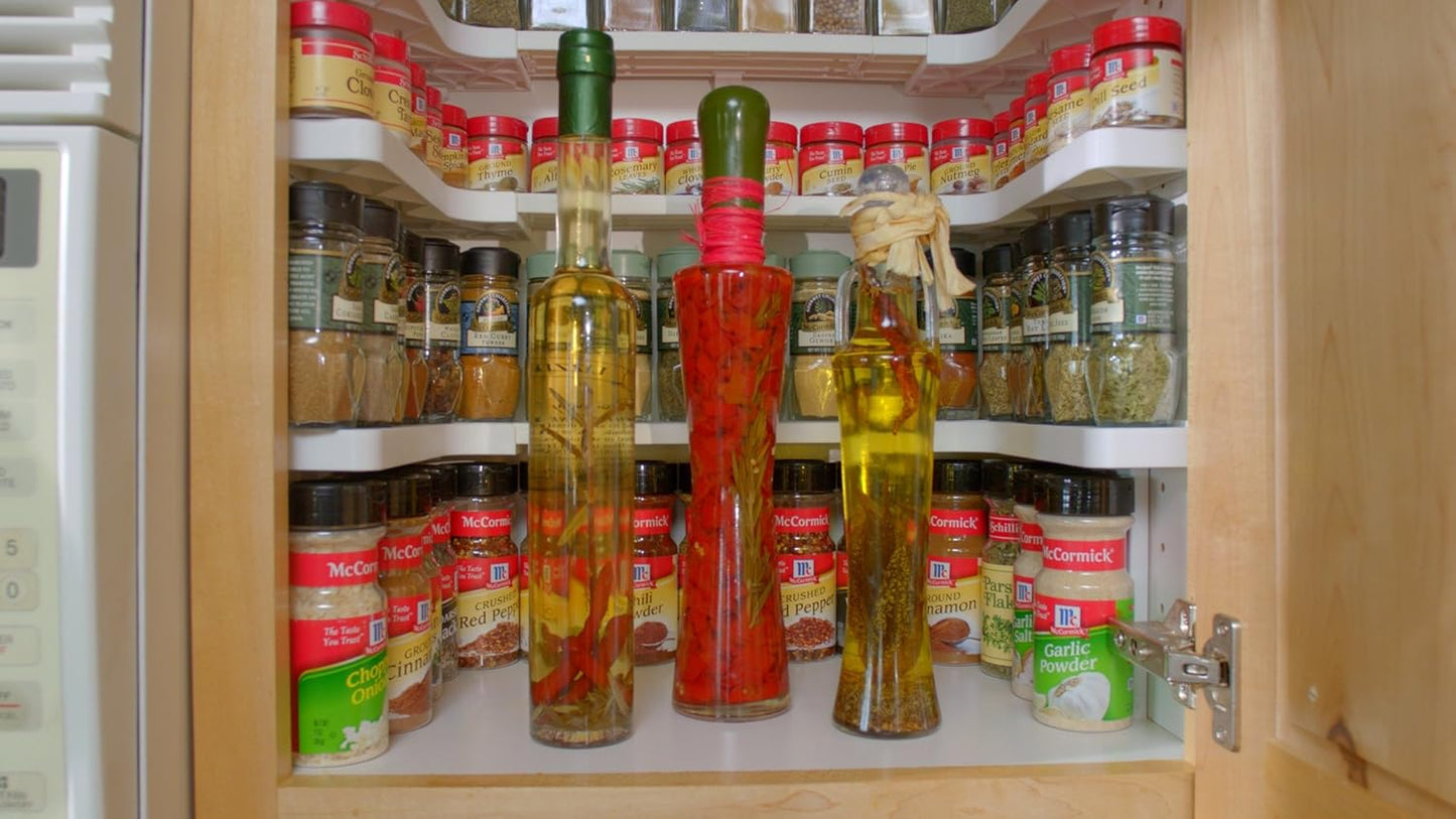 Deluxe - Expandable Spice Rack and Stackable Cabinet & Pantry Organizer (1 Set of 2 Shelves)