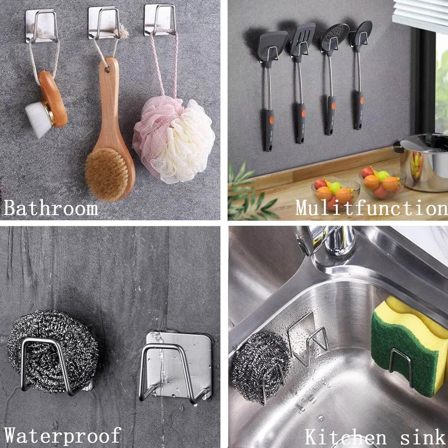 2Pcs Sponge Holders for Kitchen Sink, Strong Adhesive Small Sponge Holder