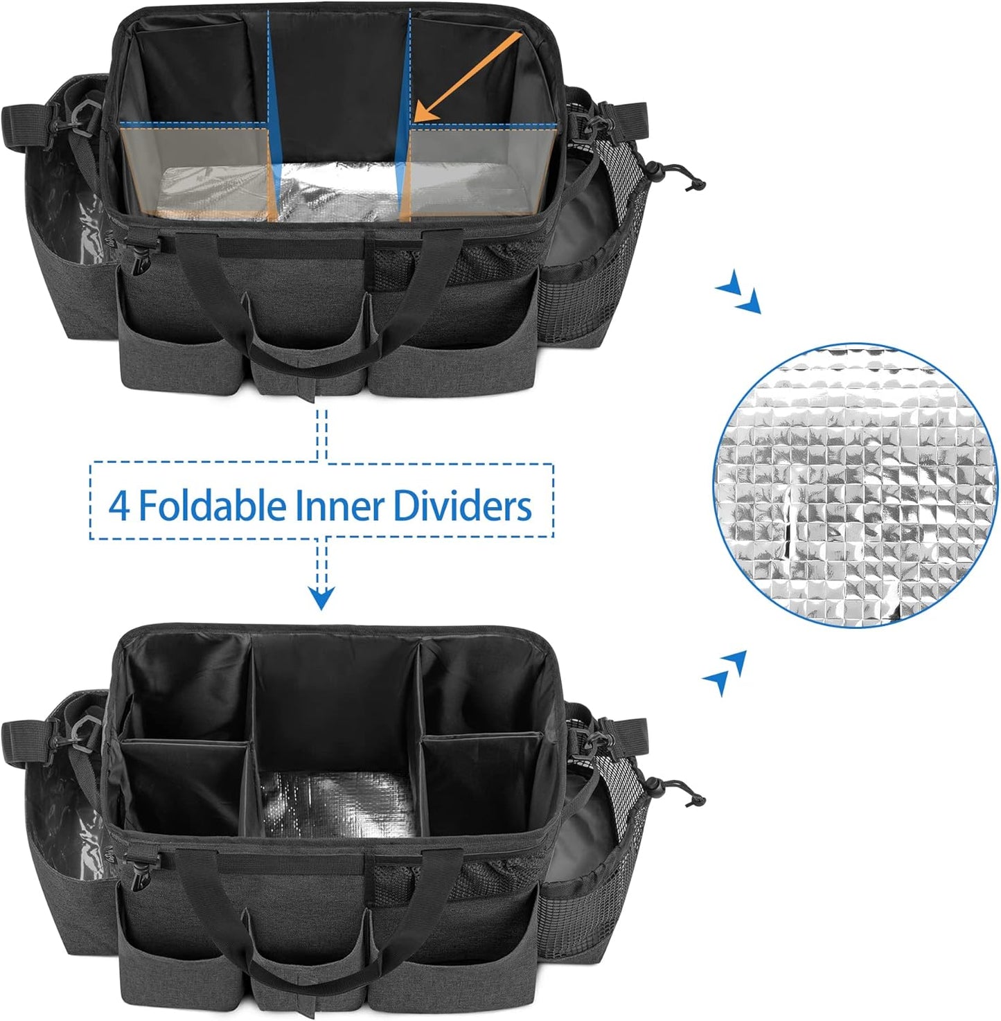 Wearable Cleaning Caddy Bag with 4 Foldable Dividers