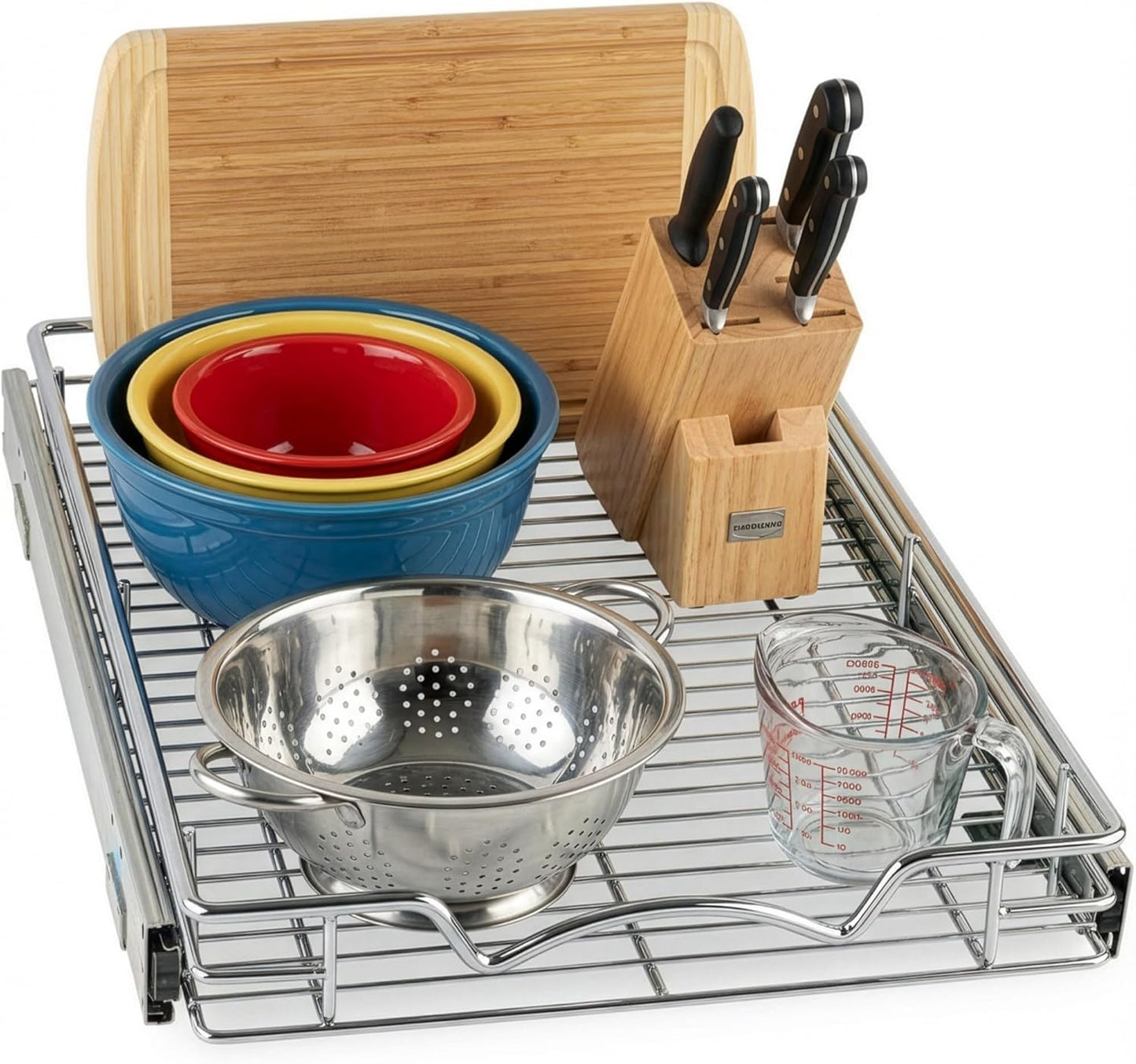 Pull Out Cabinet Organizer, Heavy Duty Caddy w/Lifetime Limited Warranty -14”W x 21”D