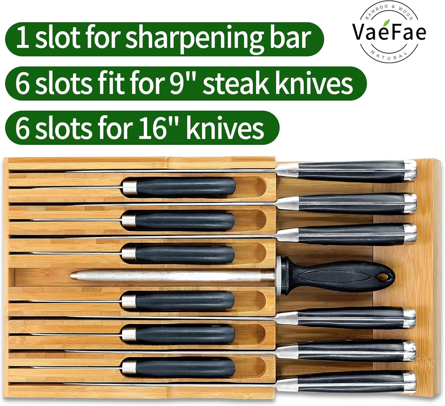 Bamboo Knife Drawer Organizer, Knife Drawer Organizer Insert