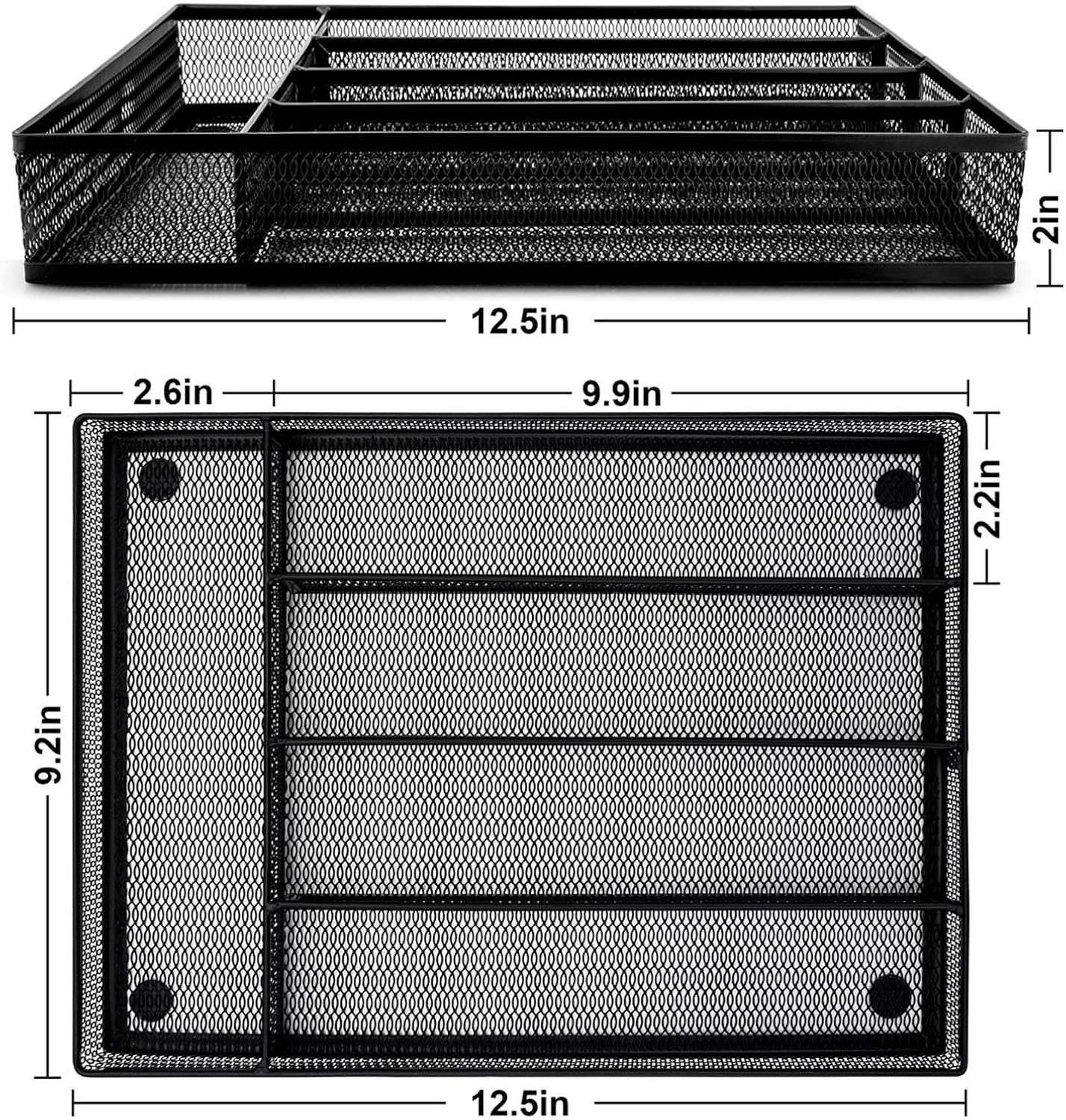 Utensil Drawer Organizer, Mesh Wire Silverware Organizer Divider for Kitchen