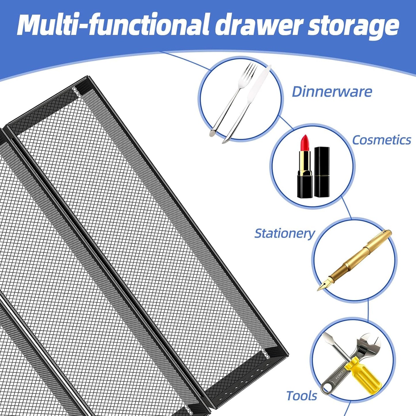 Silverware Drawer Organizer, 8 Pack Utensil Organizer for Kitchen Drawers