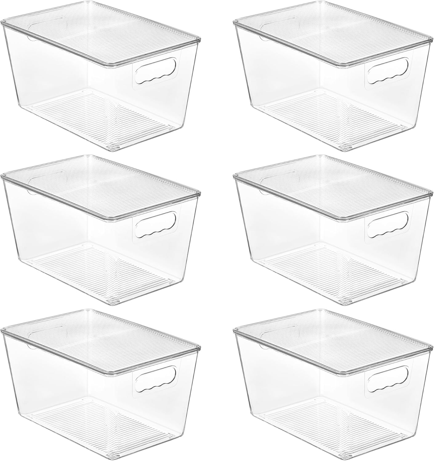 6 Pack Clear Stackable Storage Bins with Lids