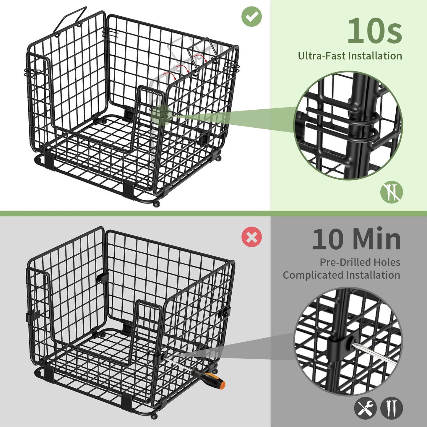 Wire Storage Basket for Kitchen Pantry: GGIU Stackable Kitchen Counter Organizers