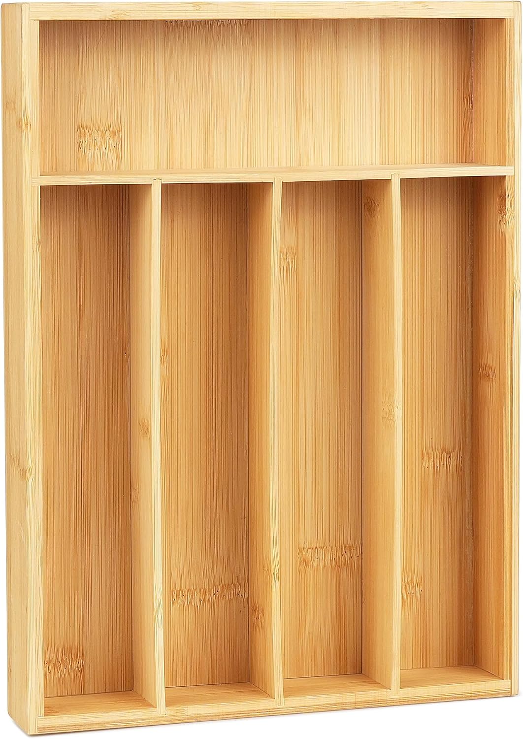 Bamboo Kitchen Drawer Organizer, 9.5 Inch Silverware Tray for Small Drawer