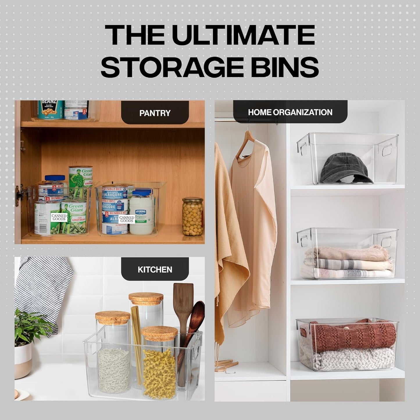 Clear Plastic Storage Bins – Pantry Organizers & Storage Containers