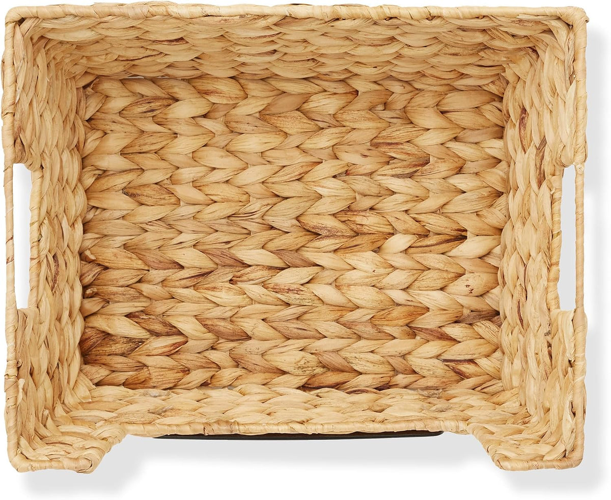 Casafield Set of 2 Water Hyacinth Pantry Baskets with Handle