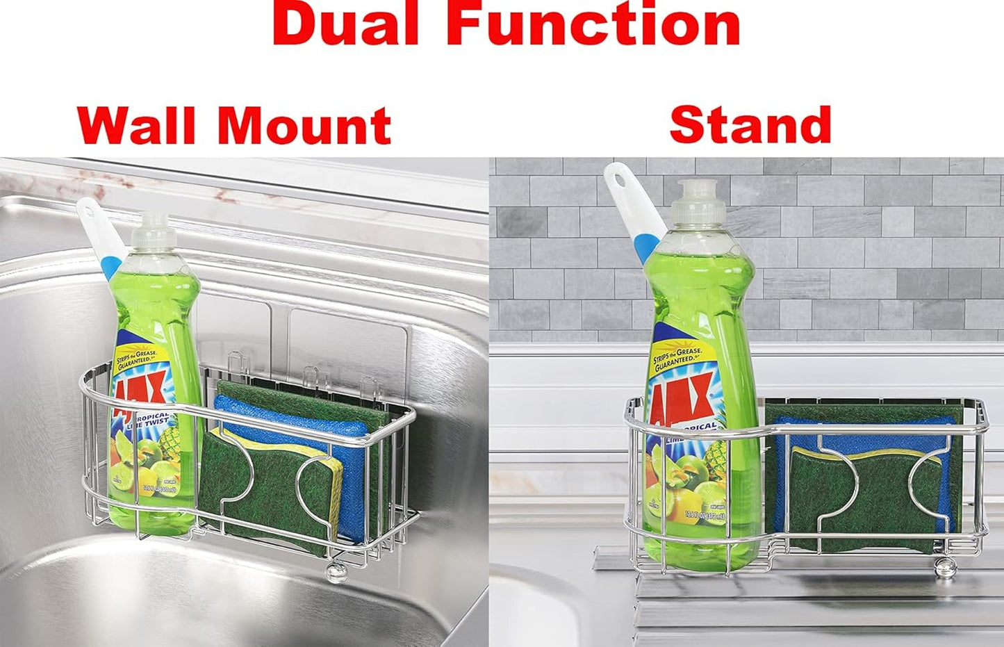 Kitchen Sponge Holder with Adhesive Hooks
