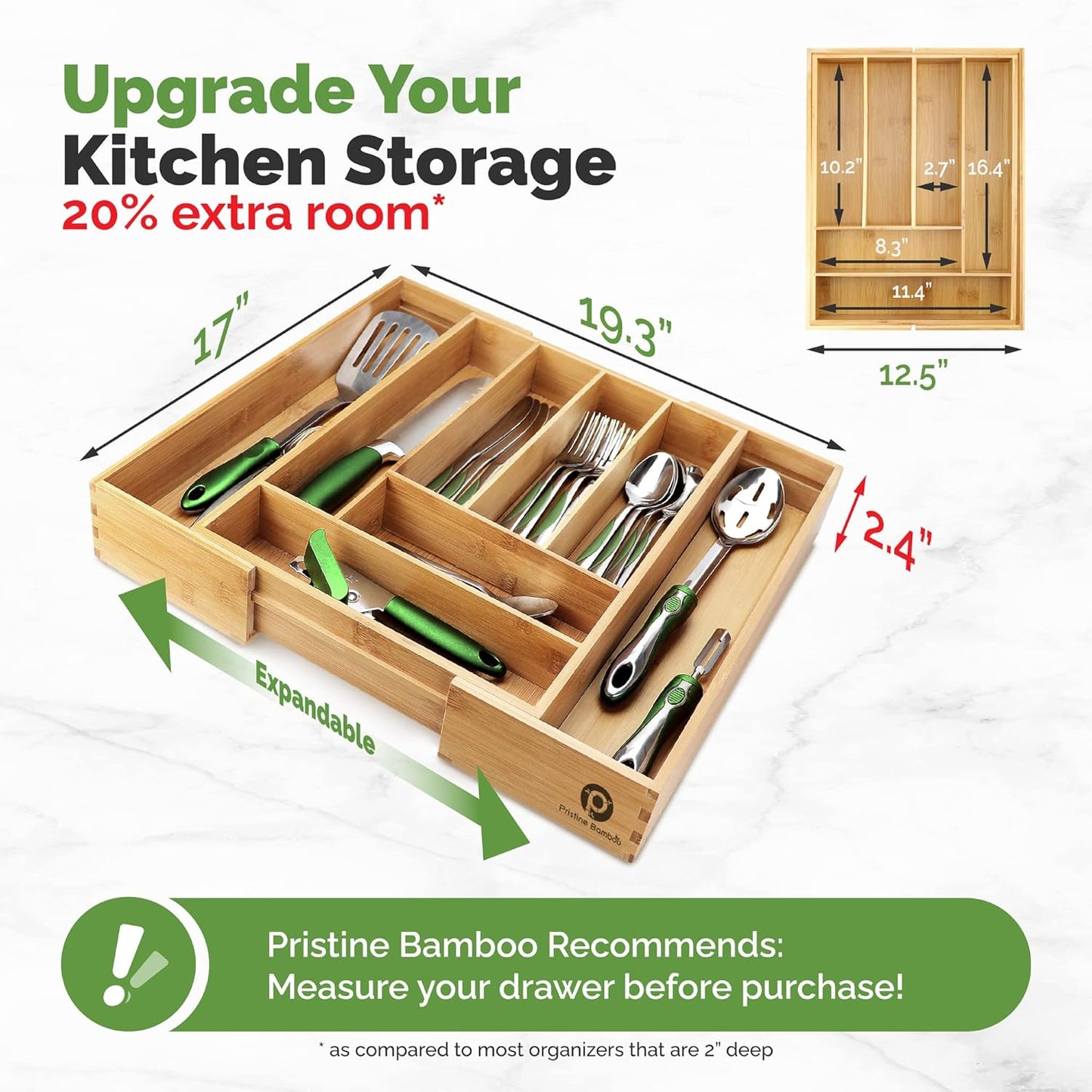 Silverware Tray for Drawer Organizer,Kitchen Drawer Organizer,Cutlery Organizer in Drawer