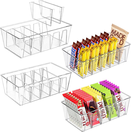 4 Pack Pantry Organization and Storage Bins for Kitchen Fridge Countertop Cabinet
