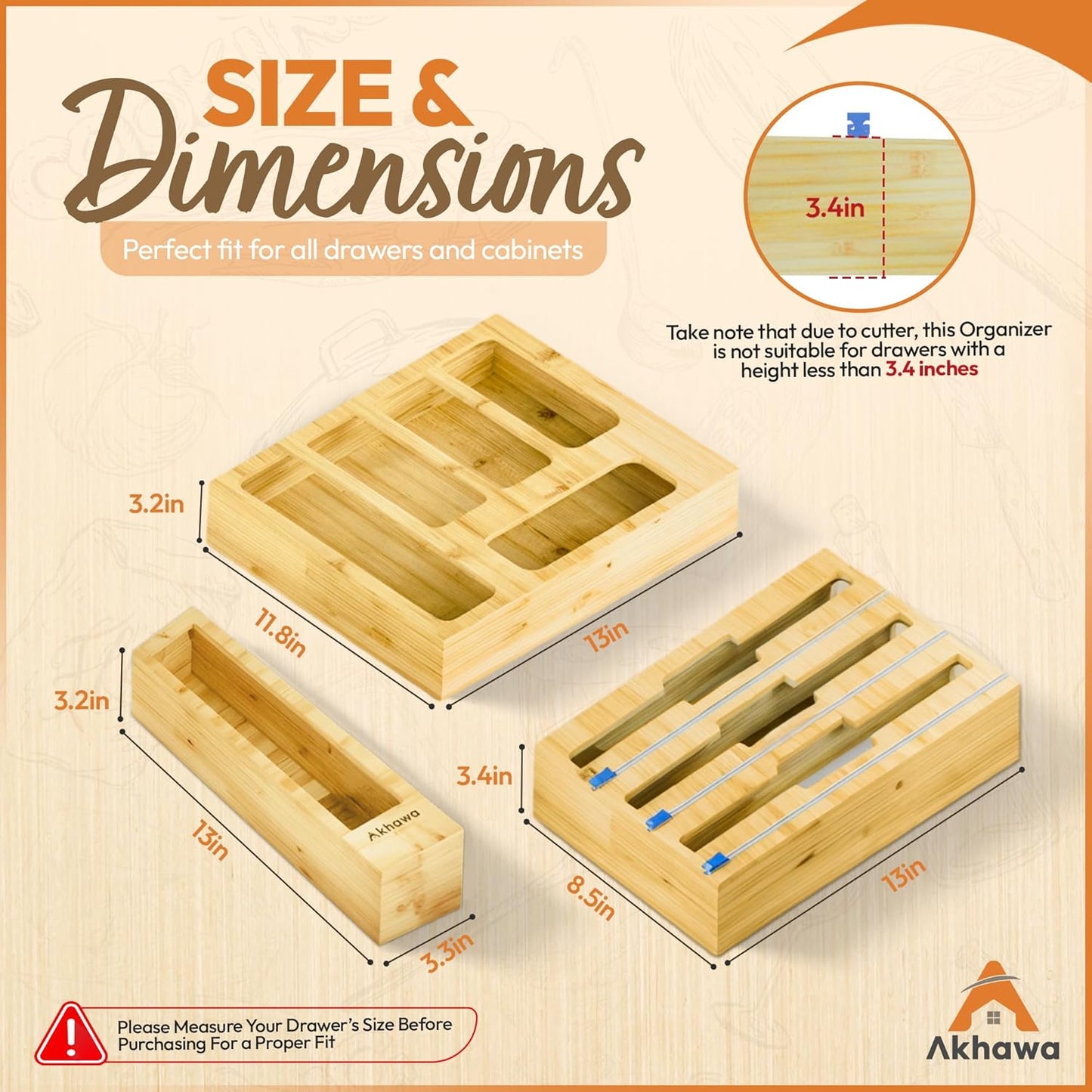 Storage Bag Organizer for Kitchen Drawer and Wall