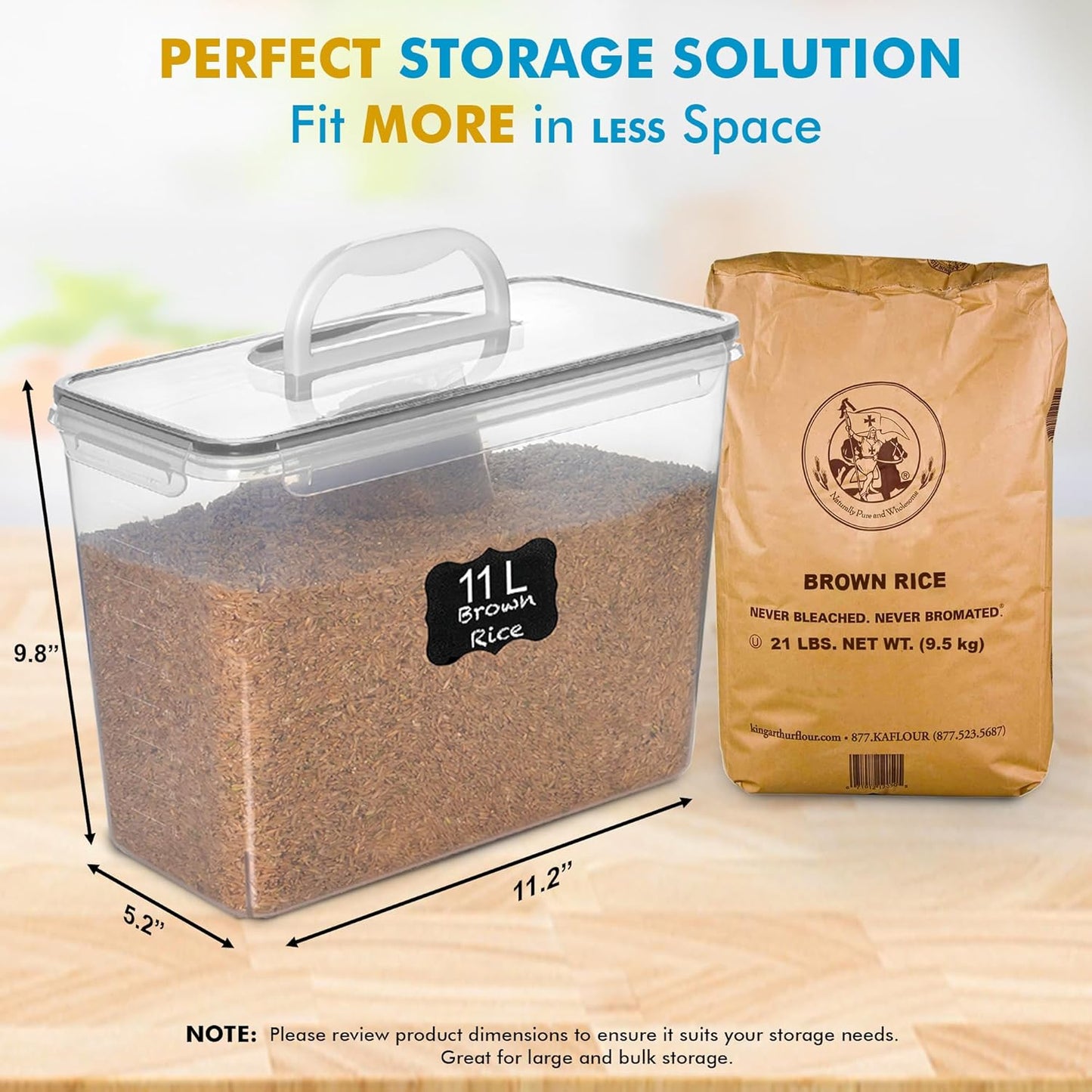 2 PC (11L | 372 oz) Flour Sugar Storage Containers with Easy Carry Handle