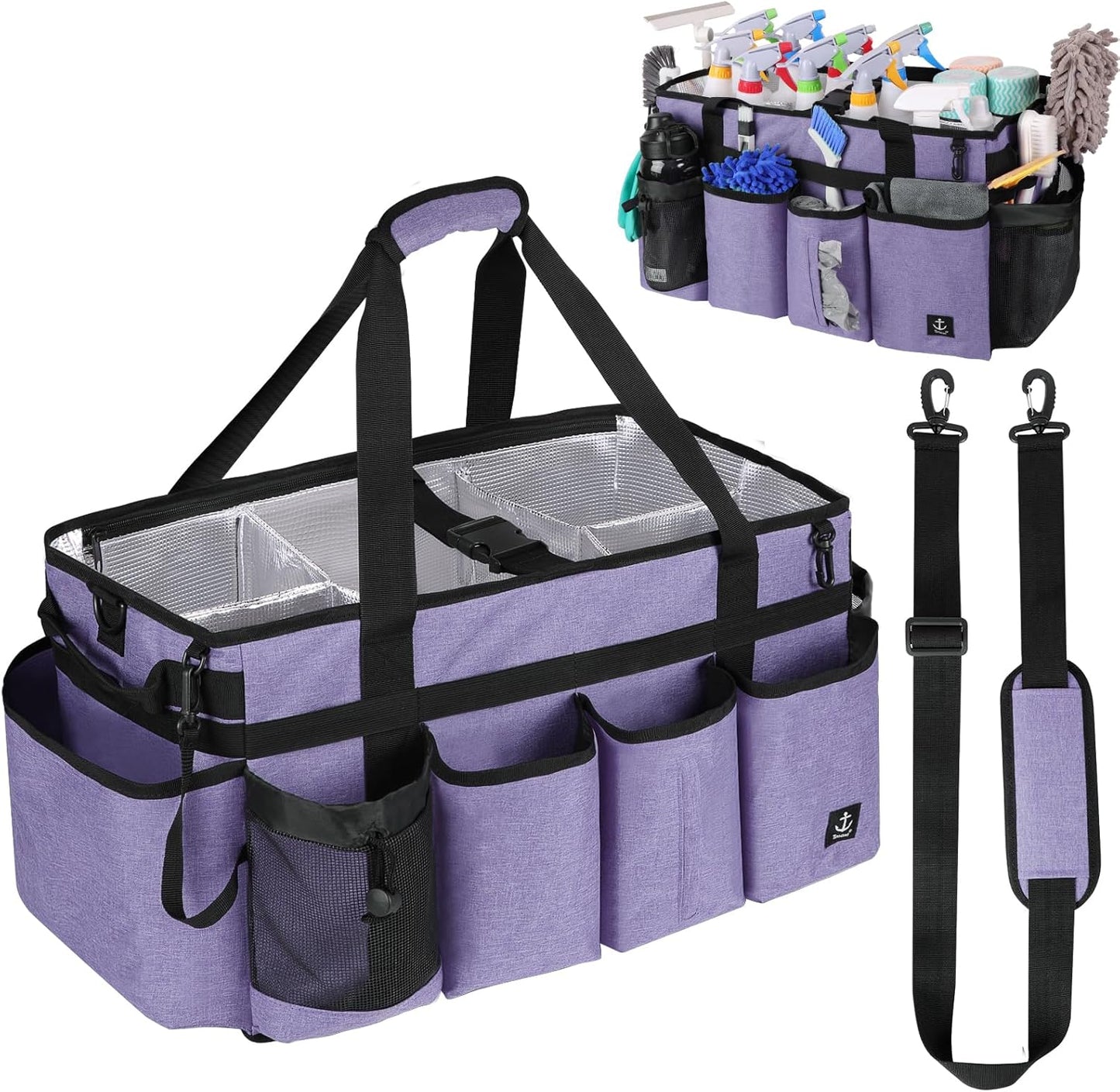 Extra large Cleaning Caddy Bag Built-in Sturdy Support Board