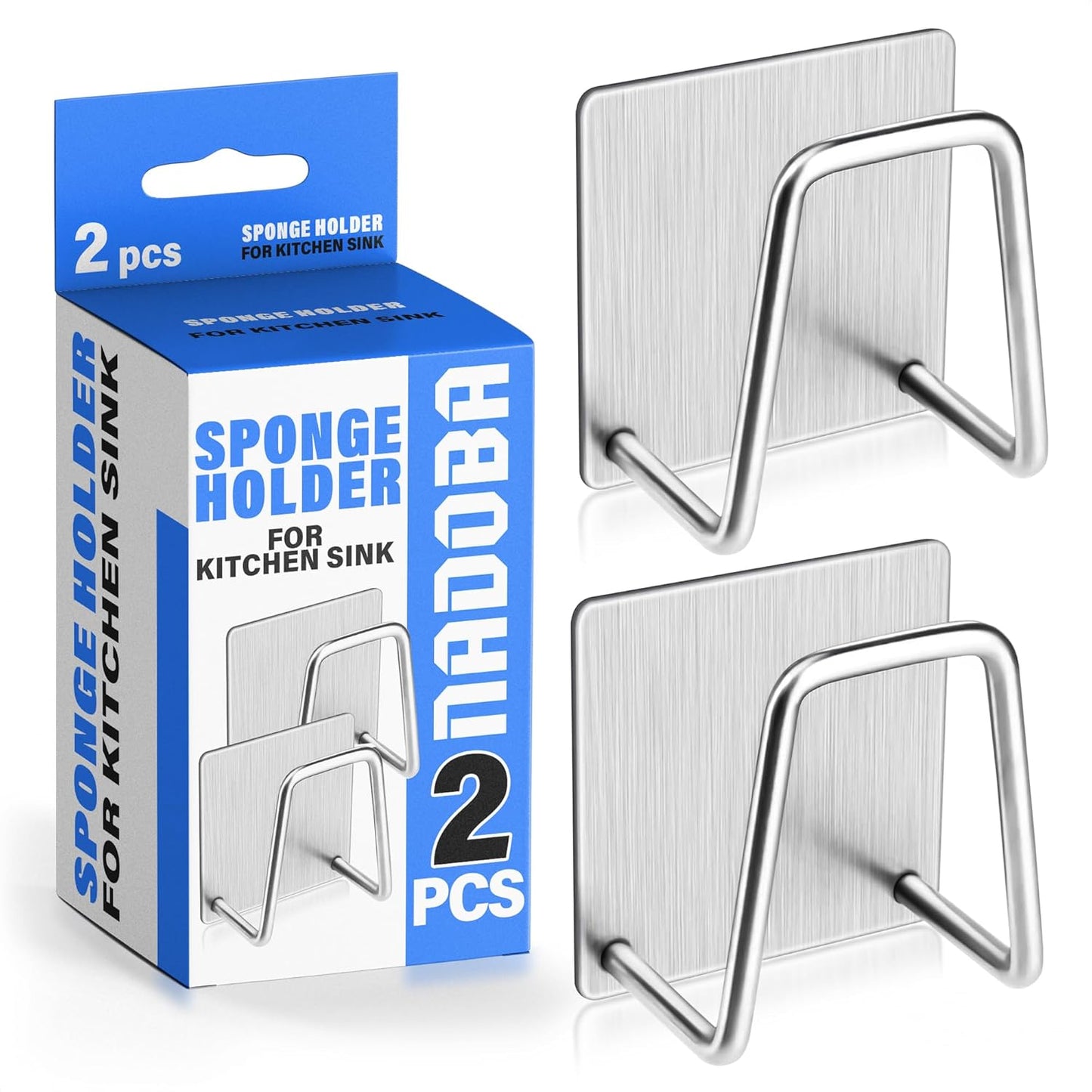 2 Pcs Stainless Steel Sponge Holder for Kitchen Sink