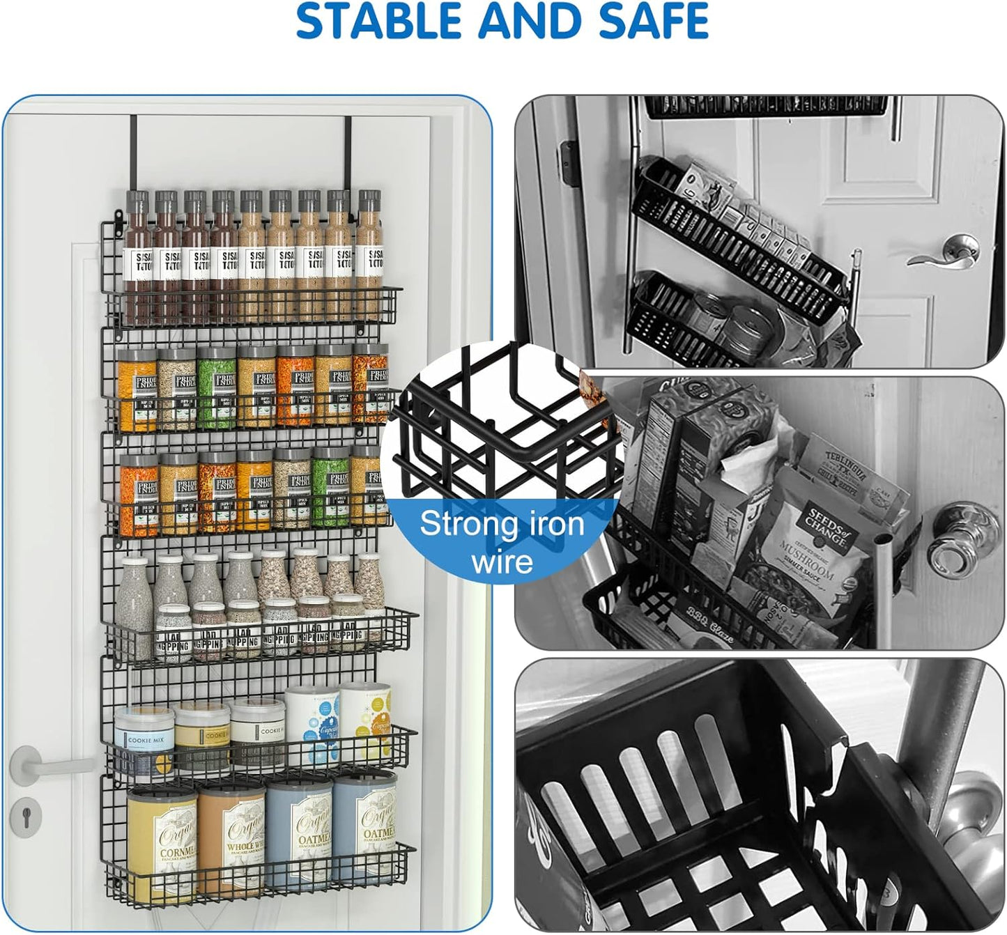 6-Tier Spice Rack Organizer with Door Hook