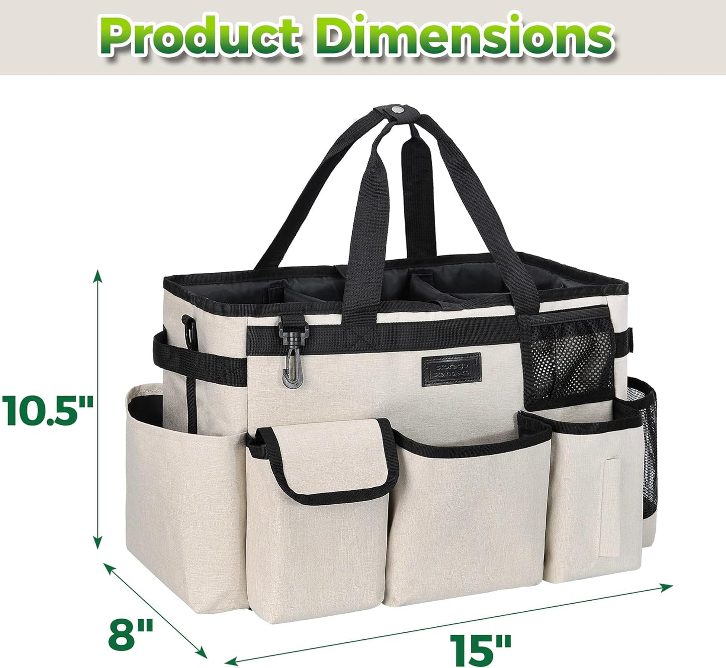 Cleaning Caddy Organizer with Handle - Large Caddy Bag for House & Bathroom Cleaning Supplies