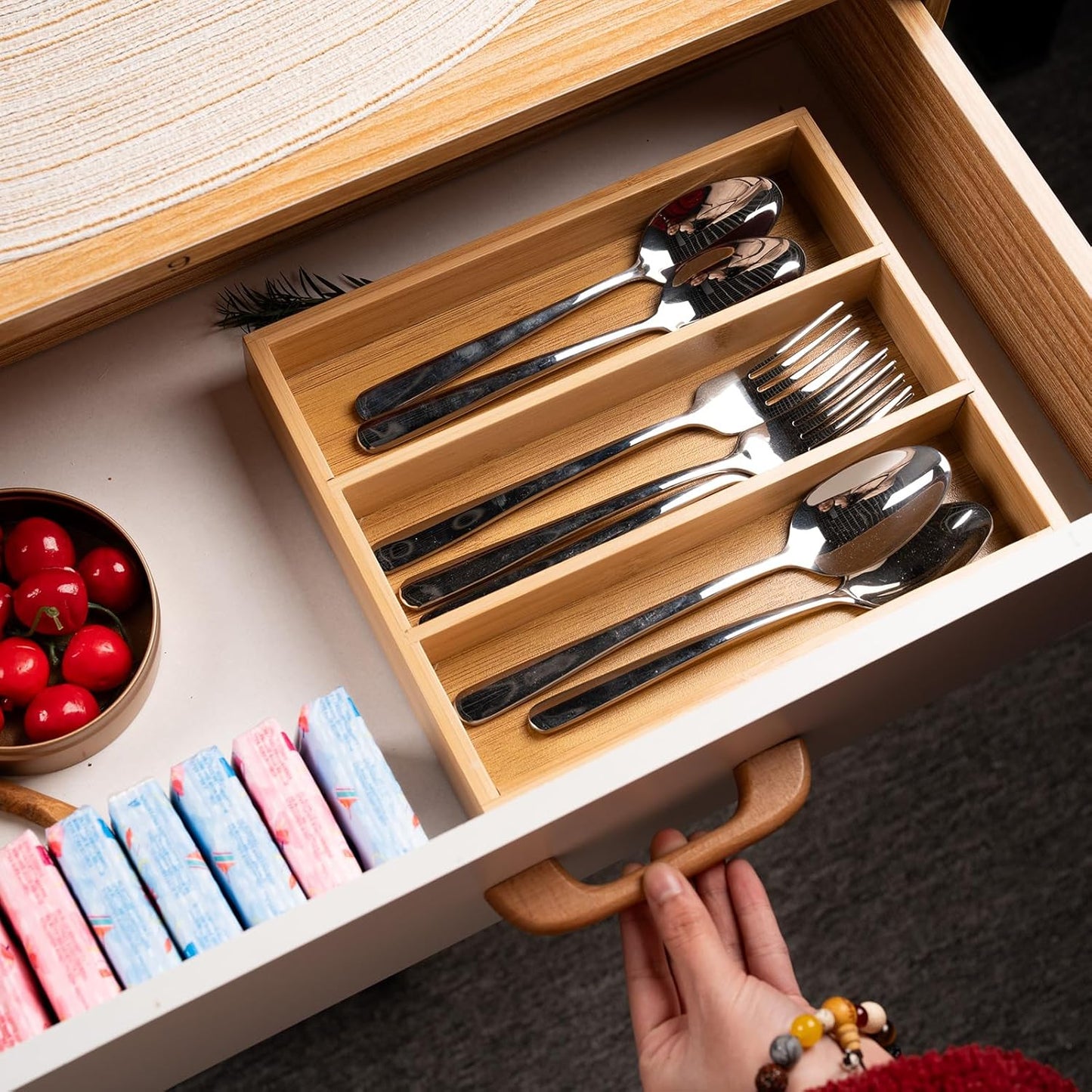 Silverware Organizer Bamboo Kitchen Drawer Organizer Kitchen Utensil Organizers