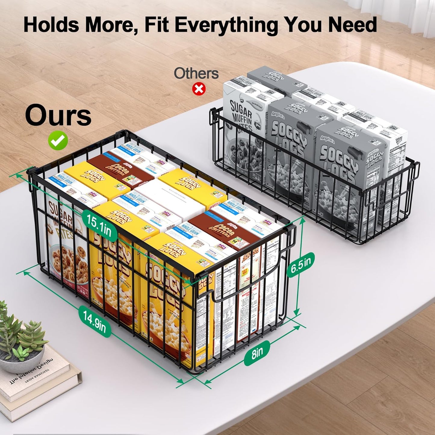 Freezer Organizer Bins, 4 Pack Stackable Deep Chest Freezer Organizer Bins