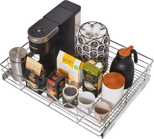 Pull Out Cabinet Organizer, Slide Out Drawer for Kitchen Cabinets & Pantry
