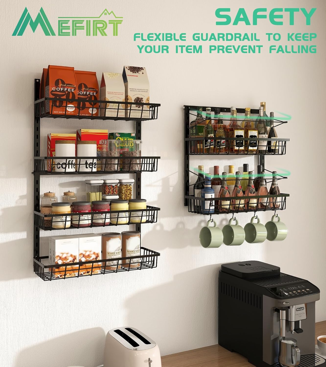 Over The Door Pantry Organizer, Pantry Storage and Organization, 6-Tier Adjustable Hanging Baskets