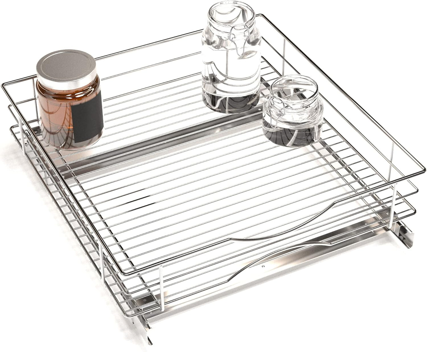 Pull Out Kitchen Cabinet Organizer with Slide Out Drawer for Space Saving Storage, 20” W x 21” L