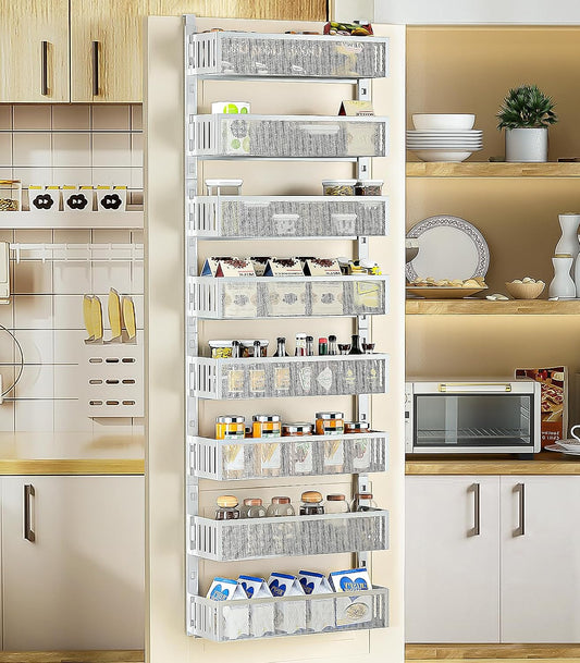 8-Tier Over The Door Pantry Organizer with Mesh Baskets