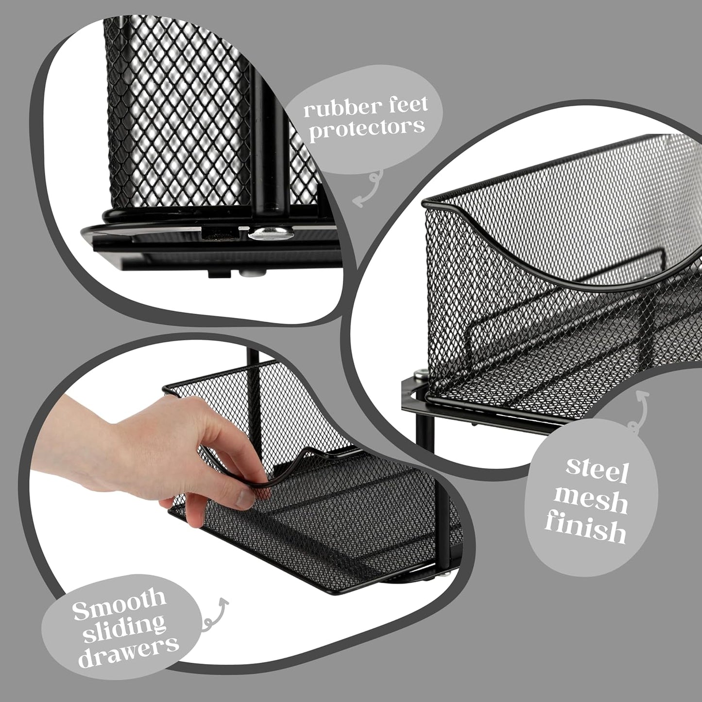2 Tier Metal Under Sink Organizer for Bathroom, Kitchen