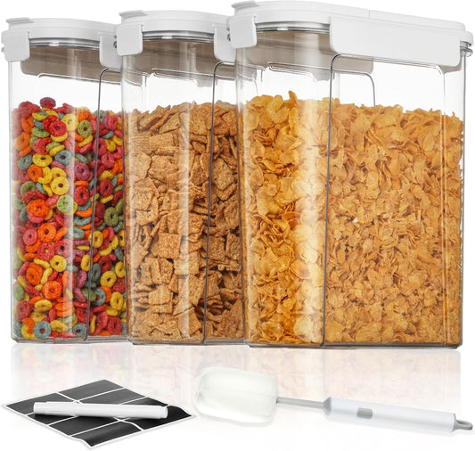 Cereal Containers Set, 3 PCS Airtight Food Storage Container with Flip-Top Lids