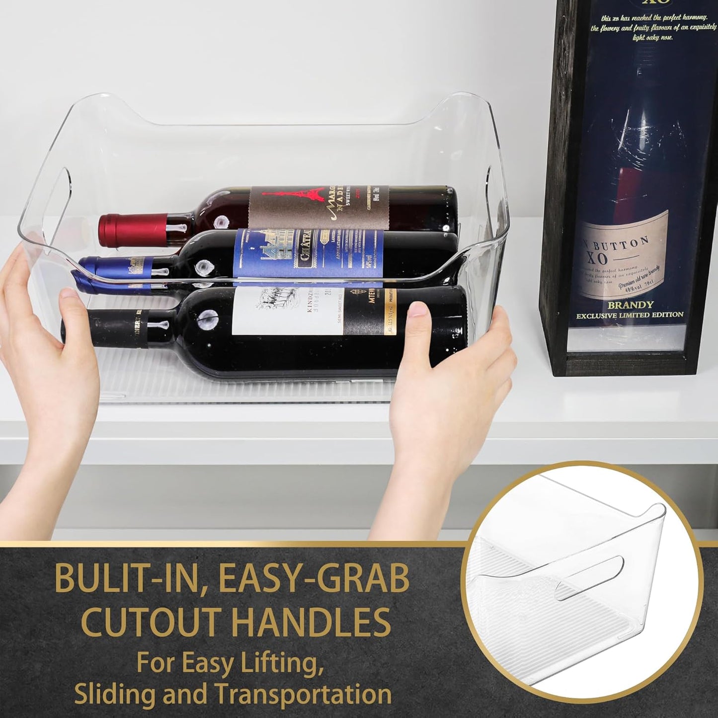 6 Pack Plastic Storage Bins, Extra Large Pantry Organizer