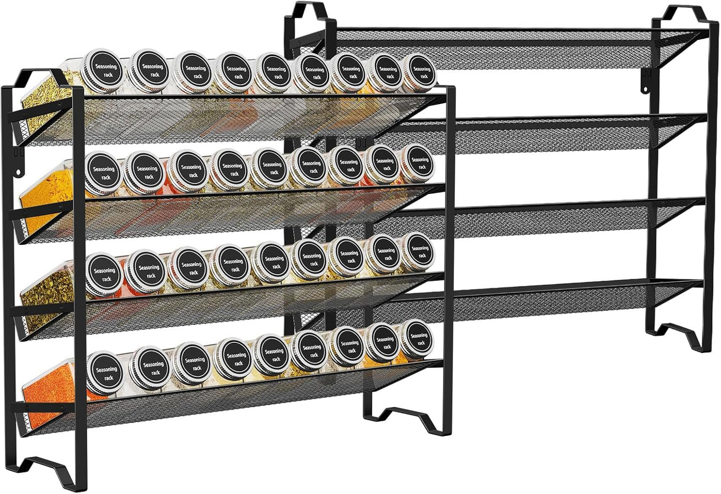 2 Pack 4 Tier Spice Rack Organizer,Stackable Kitchen Counter Shelves,for Cabinet,Countertop,Pantry
