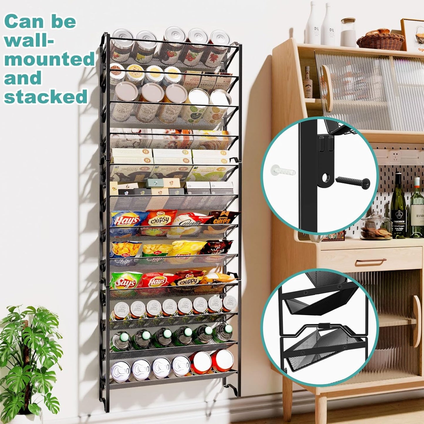 2 Pack 4 Tier Spice Rack Organizer,Stackable Kitchen Counter Shelves,for Cabinet,Countertop,Pantry