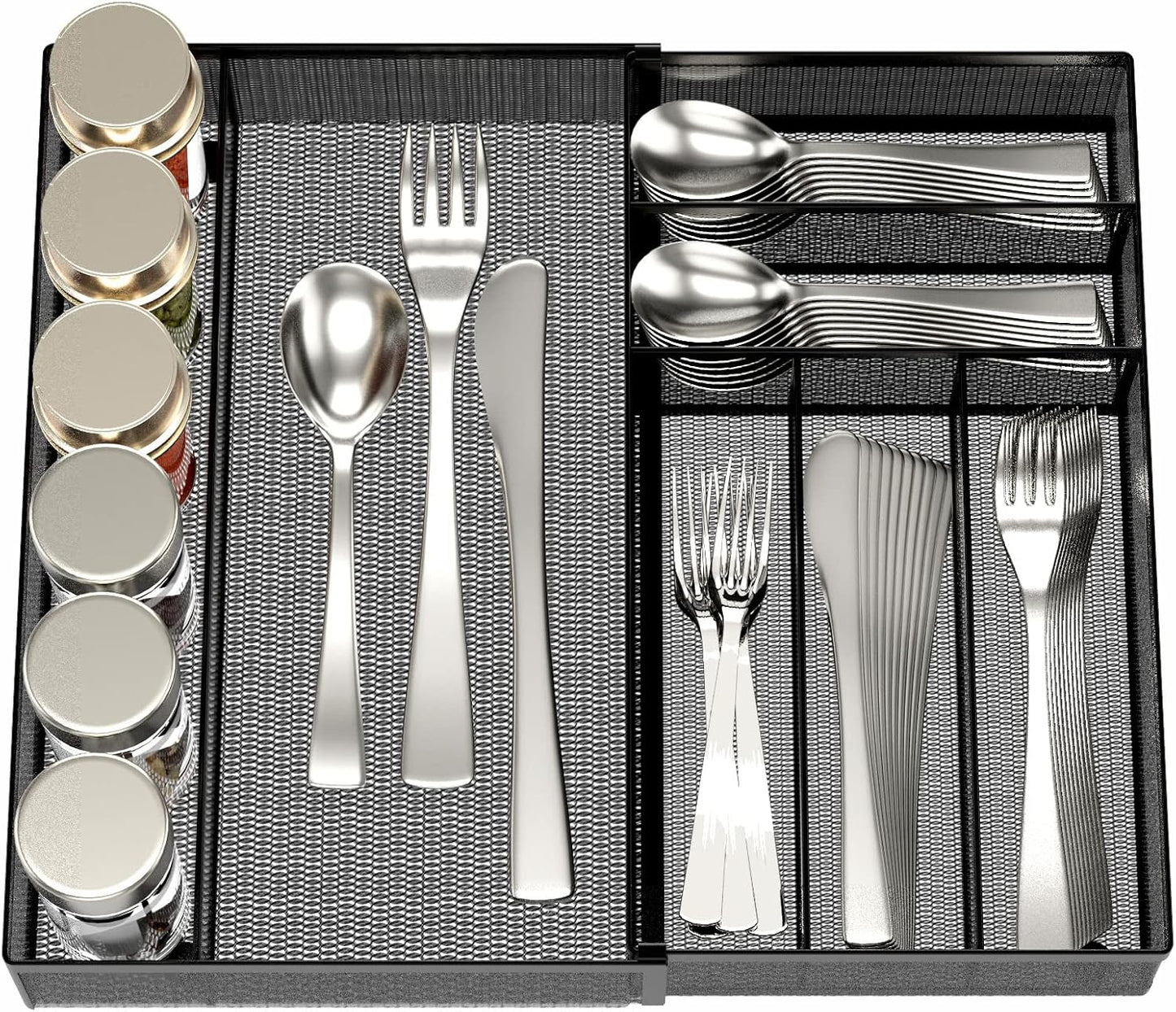 Utensil Drawer Organizer - Expandable Cutlery Tray