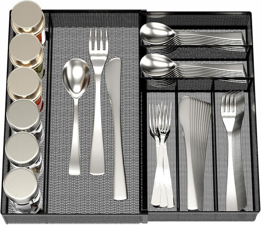 Utensil Drawer Organizer - Expandable Cutlery Tray
