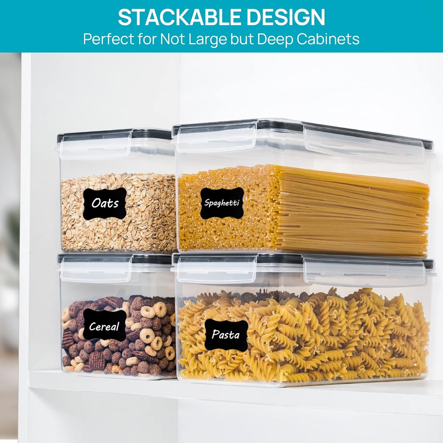 Airtight Food Storage Containers with Lids 8PCS Set 3.2L