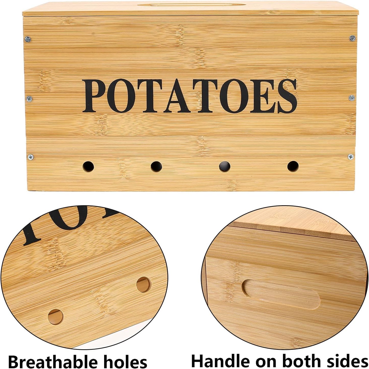 Potato Storage, Bamboo Storage Bin for Potato