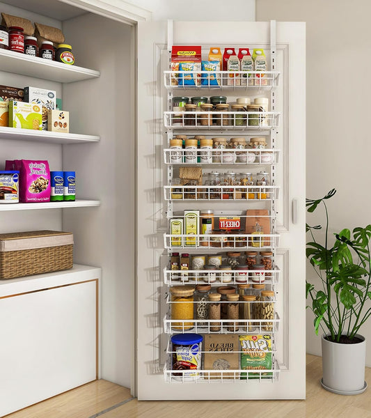 Over The Door Pantry Organizer, Wall Mount Spice Rack, Pantry Hanging Storage and Organization
