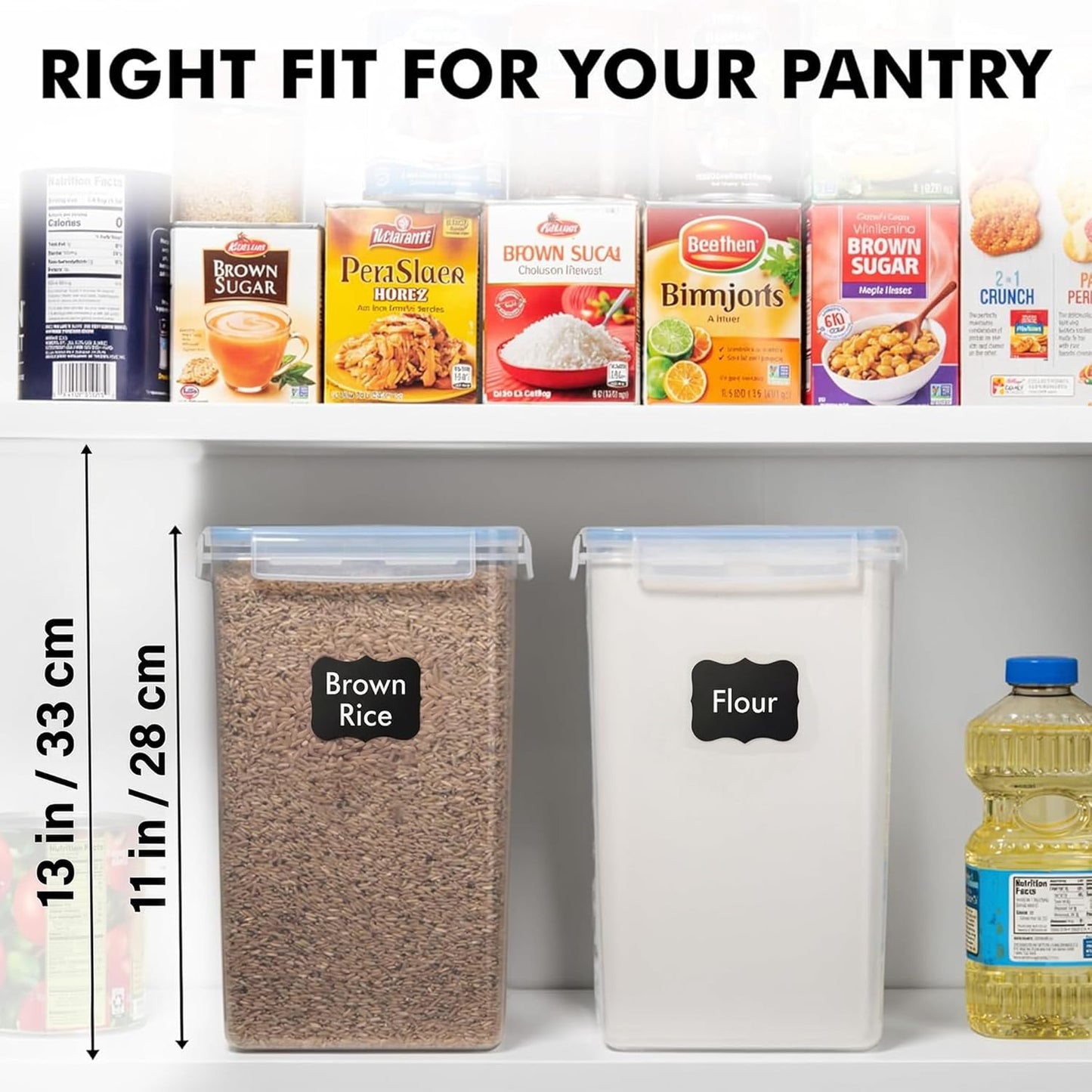 2 PC [6.5L / 220 Oz] Large Flour Sugar Storage Containers - Leak Proof, BPA Free