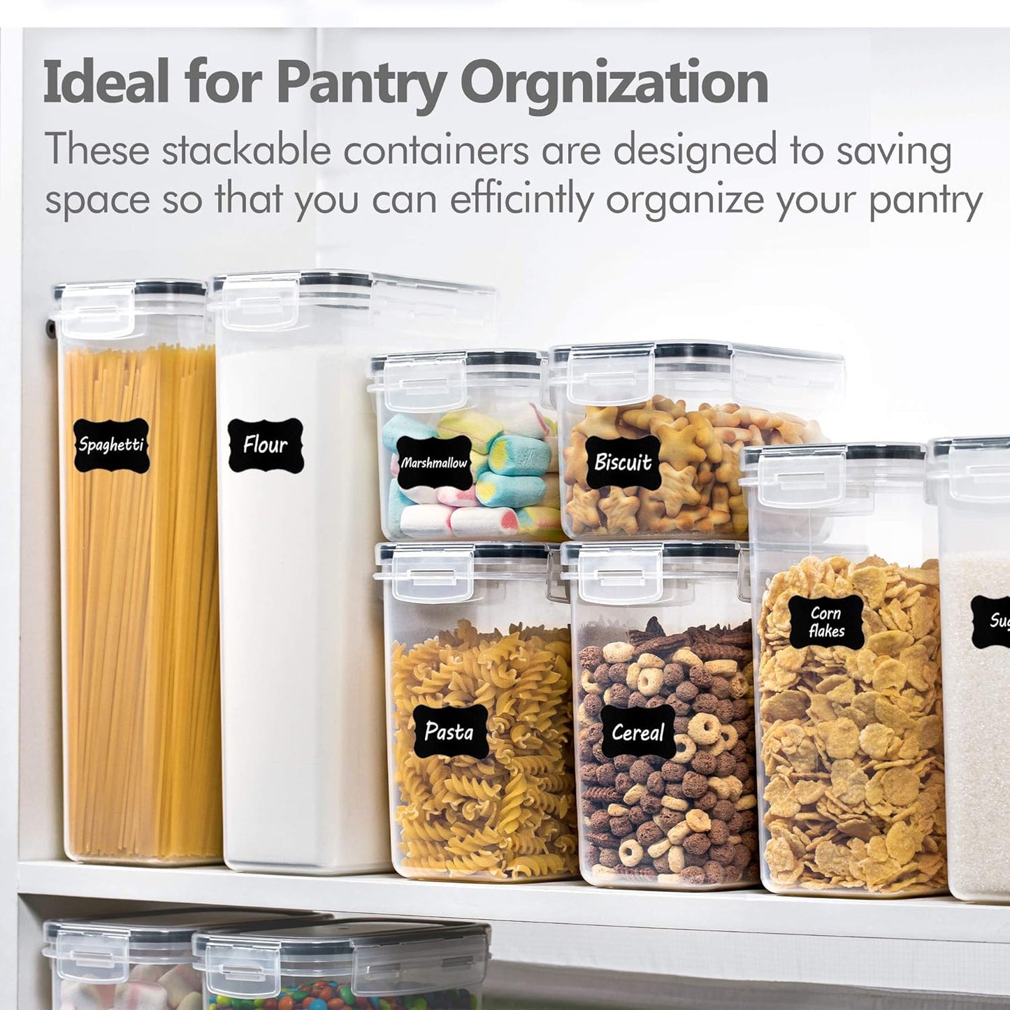 Airtight Food Storage Containers Set, 14 PCS Kitchen Storage Containers with Lids for Flour