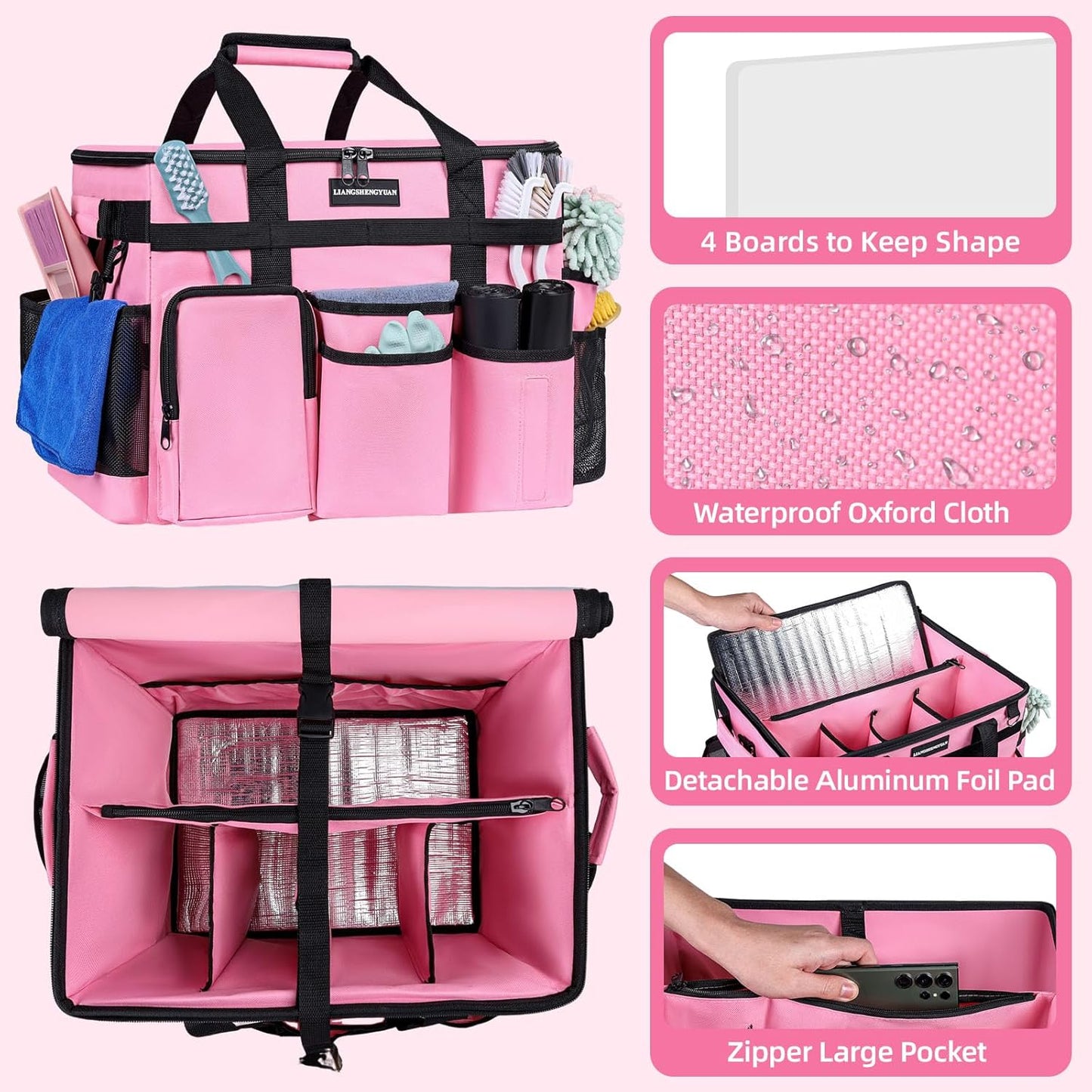 Extra Large Rolling Cleaning Caddy Bag with Wheels