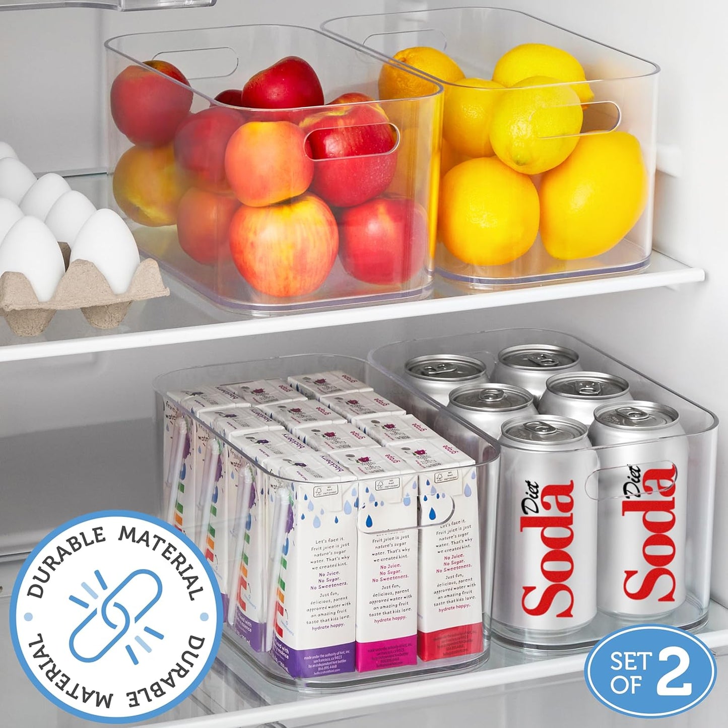Bliss 10" x 6" Open Clear Pantry Organizer Bin, Set of 2