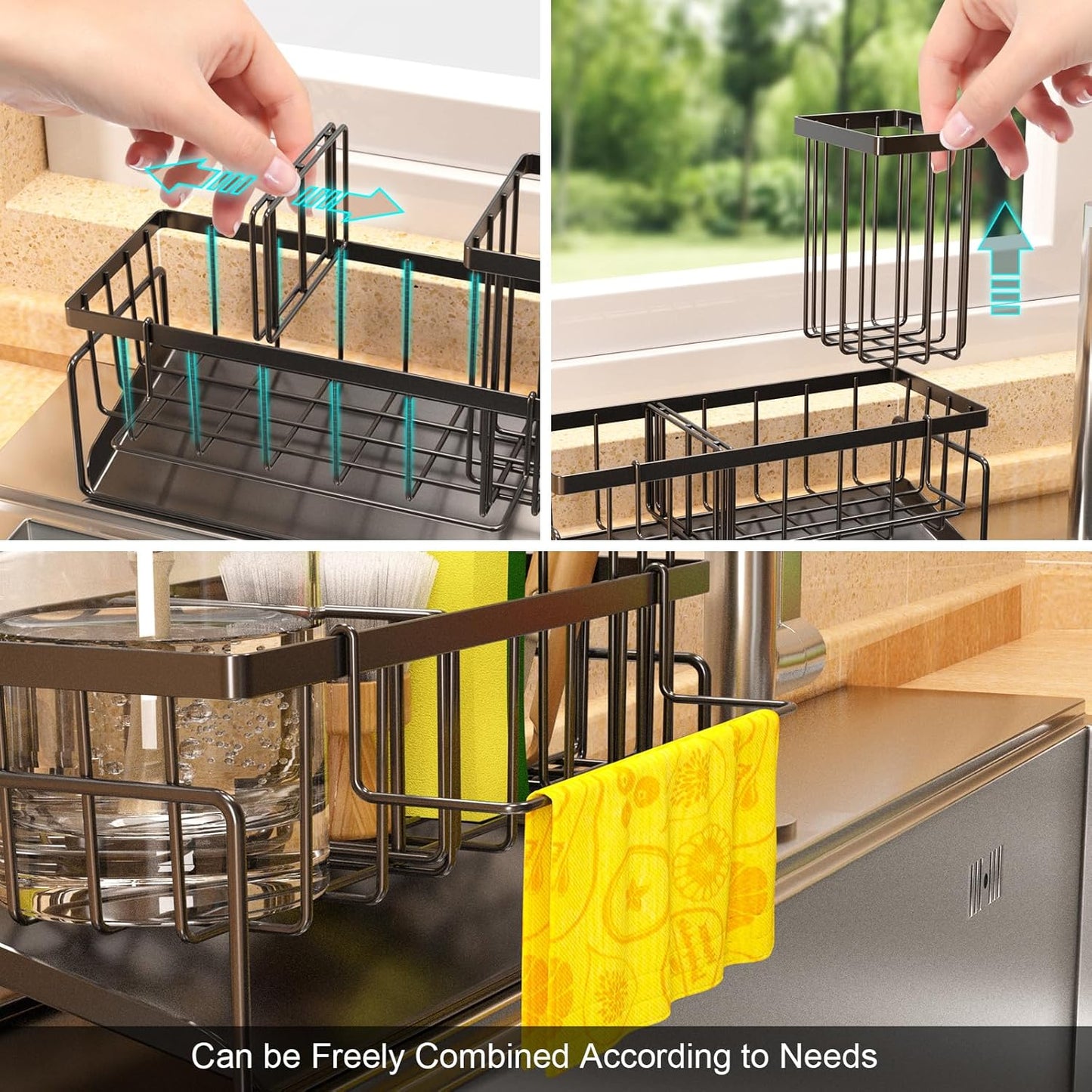 Kitchen Sink Caddy Organizer – Rustproof Sponge Holder with Drainage