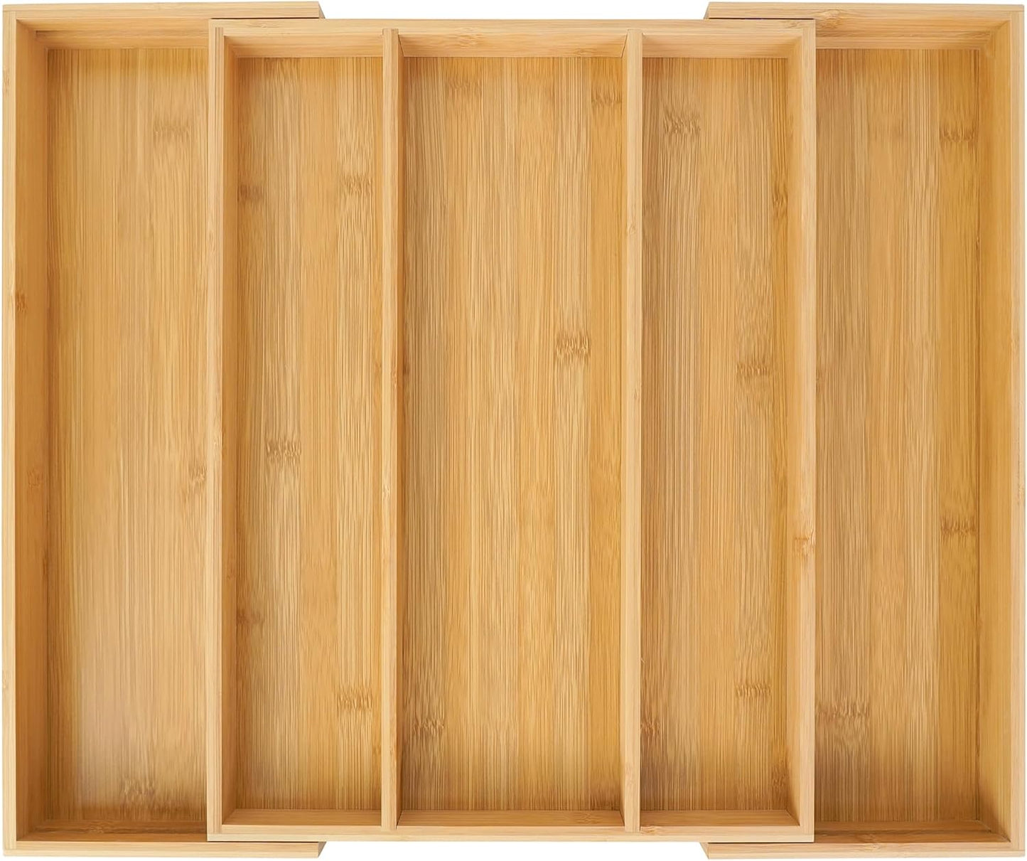 Bamboo Expandable Kitchen Drawer Organizer, Adjustable Utensil Holder and Cutlery Tray Organiser