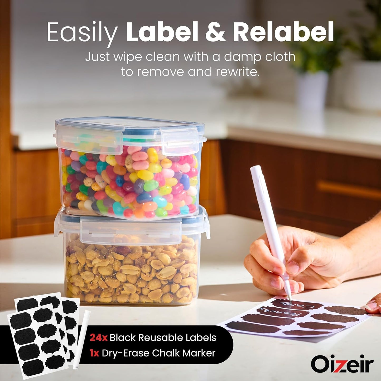 Airtight Food Storage Containers Set - Air Tight Pantry Storage Containers with Lids