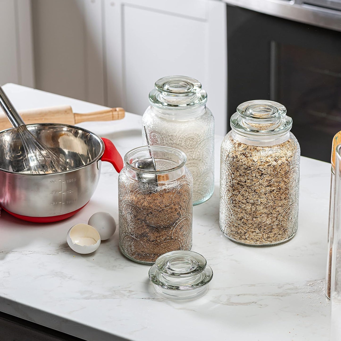 Food Storage Containers with Airtight Lids - Retro Design - Pantry Organization