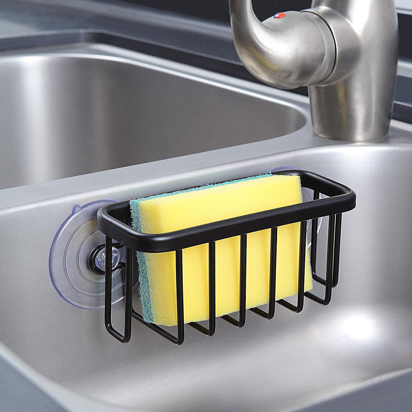 NeverRust Kitchen & Bathroom Sink Caddy for Sponges, Scrubbers, Soap, 6" x 2.5" x 2.65"